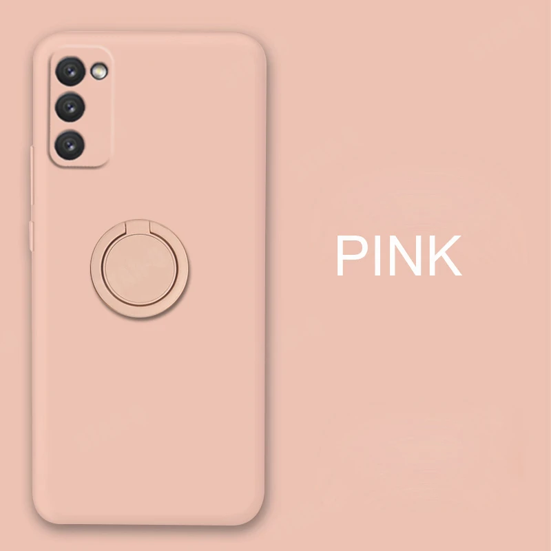 Liquid Silicone Ring Holder Phone Case with Built-in Stand and Enhanced Grip