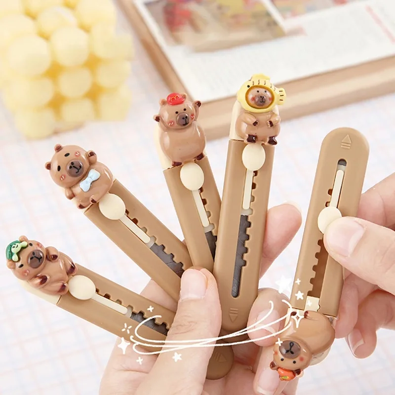Paper Cutter Utility Knife Box Cutter for Kawaii Capibara Korean Stationery
