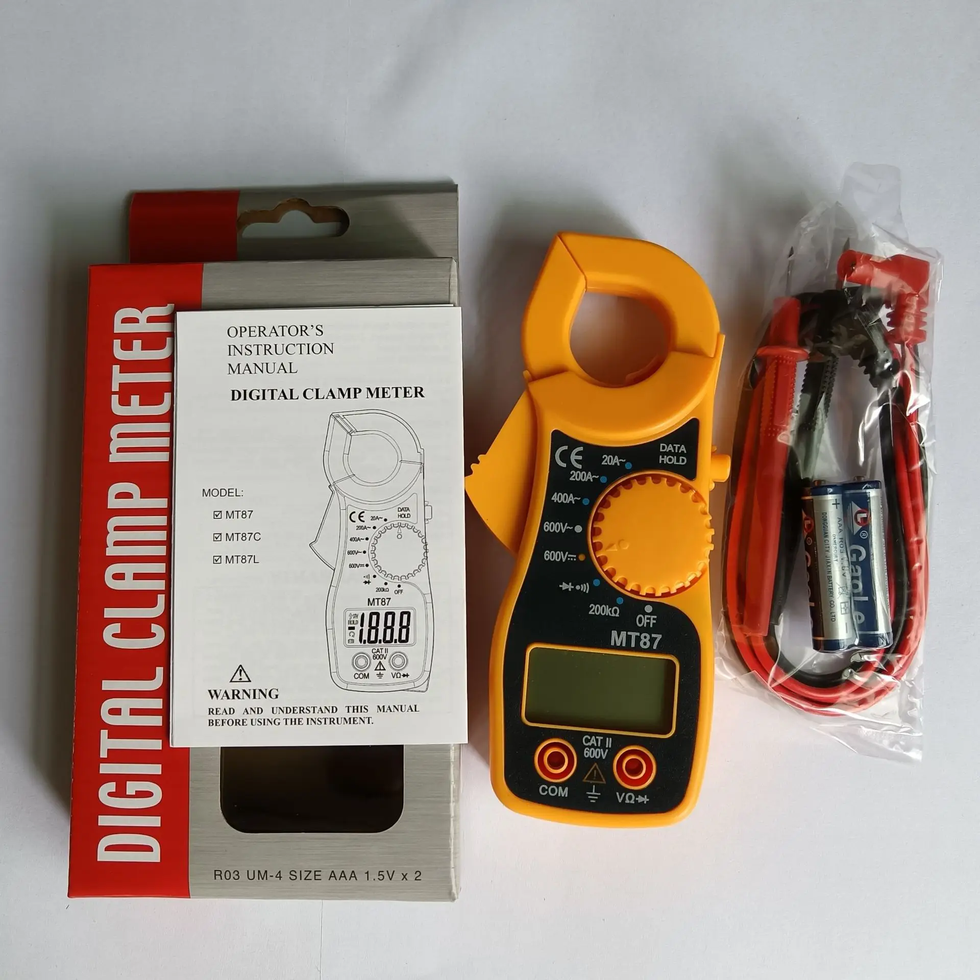 

Portable Digital Clamp on Meter MT87 Clamp on Ammeter Portable Clamp on Meter Non contact Measurement