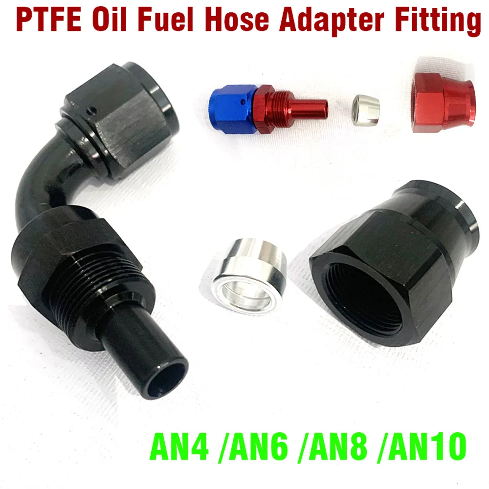 2X AN4 AN6 AN8 AN10 AN12 PTFE Hose End Fitting Adapter for