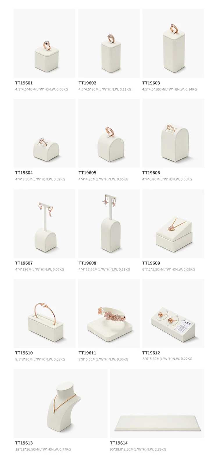 Oirlv Beige Jewelry Display Stand for Ring Earring Necklace Stand Store Window Counter Showcasing Rack for Jewelry Display Props