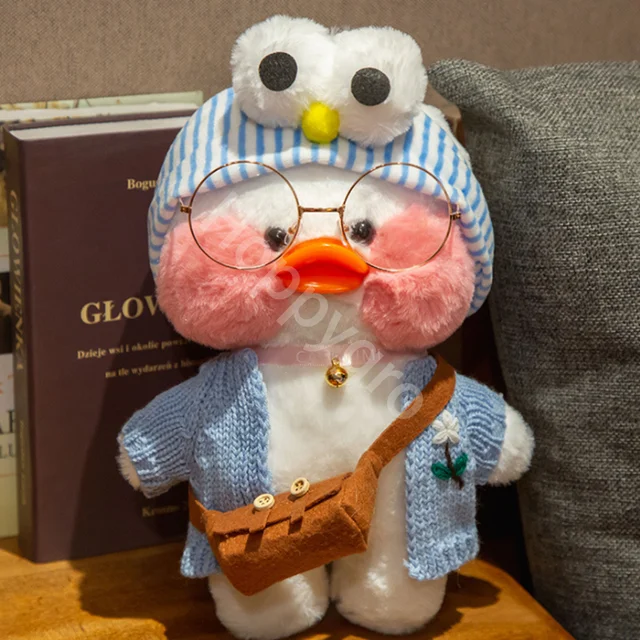 30cm LaLafanfan Cafe Duck Plush Toys Pillow Stuffed Lucky Duck Doll Cartoon Cute Soft Animal Doll Birthday Gift for Kids Girls 4