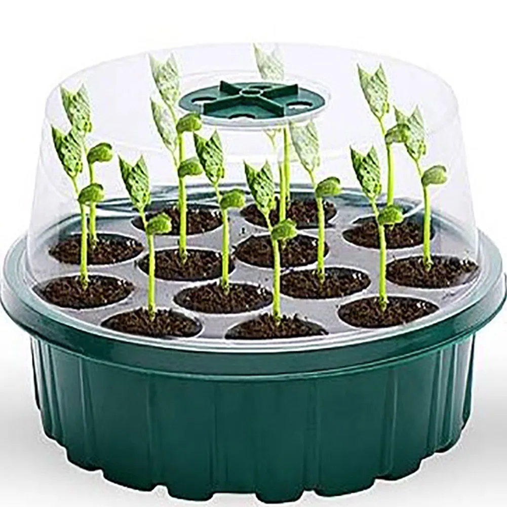

1pc Nursery Trays Pots Hydroponic Container 13 Holes Mini Greenhouse Vented Tray For Flowers Vegetables Fruits Garden Tool
