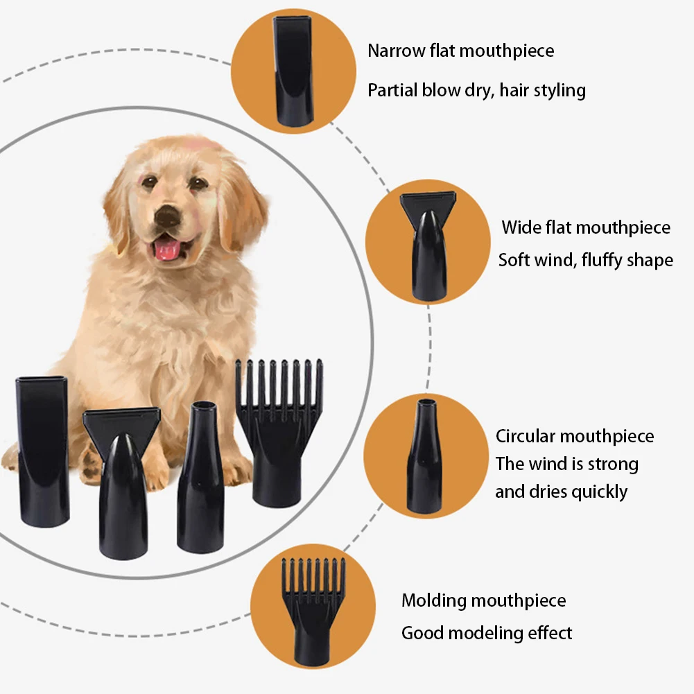 Dog Hair Dryer Pet Grooming Hair Dryer Adjustable Temperature and Speed ​​High Power Suitable for Small, Medium and Large Dogs