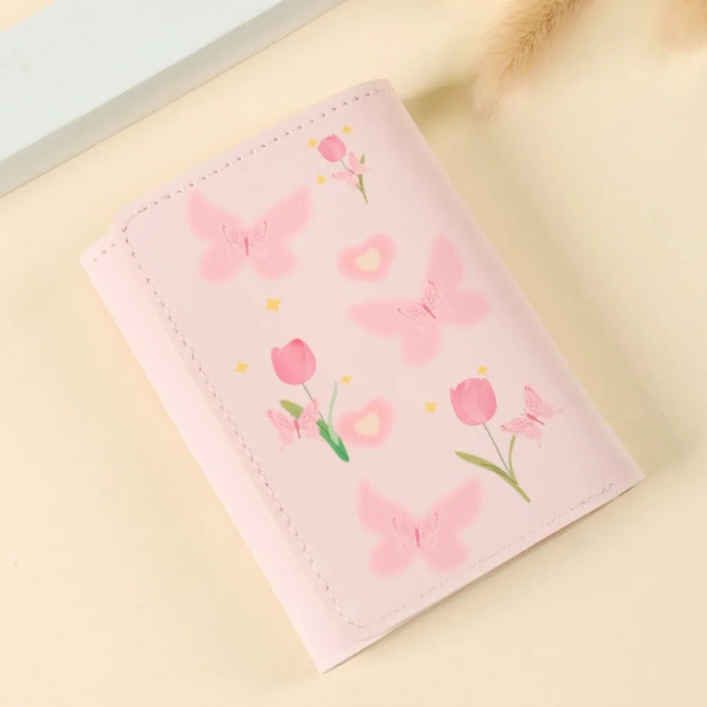 Cute Korean Style coin purse women wallet card wallet coin purse wallet women purse women coin purse korean handbag Wallet Women Sweet Pink Color Floral Bow Purse Card Wallet for Girl Portable Travel Cash Coin Photocard Bag