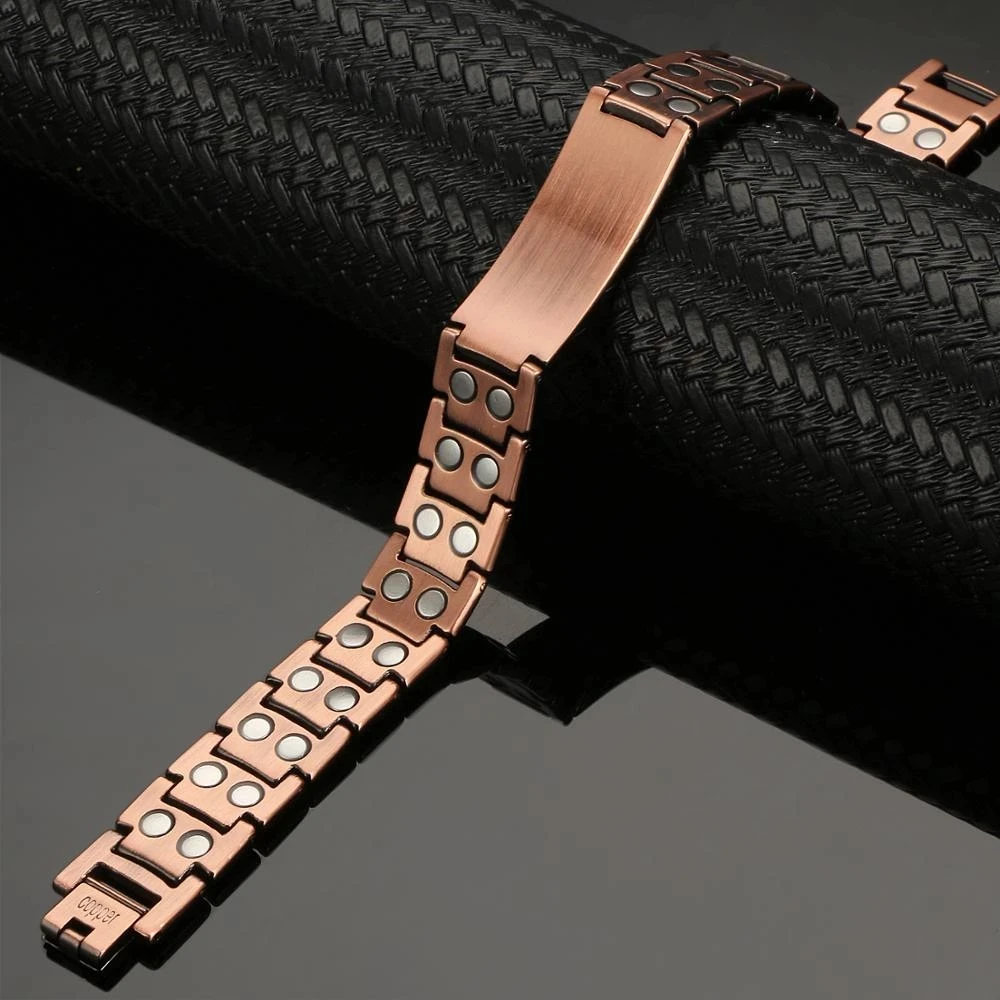 Copper Magnetic Bracelet Personalize ID Name Adjustable Wristband Bangle Metal Jewelry Gift fashion bracelet fashion jewelry For Men Women