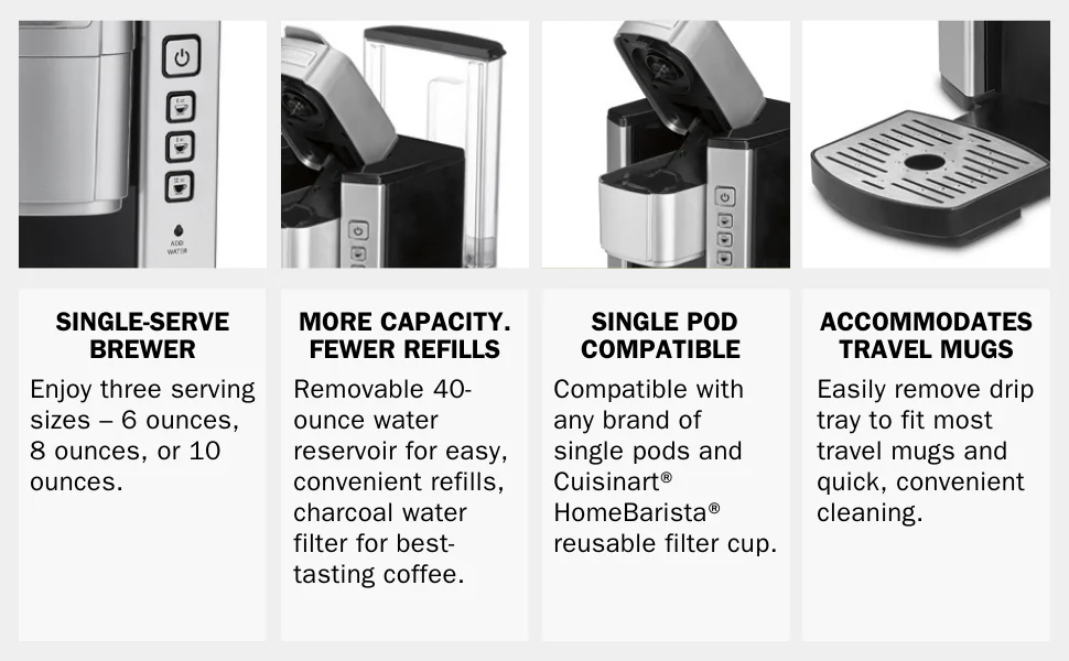 24/7 Customer Service Cuisinart 1Cup Premium Single Serve Coffee Maker