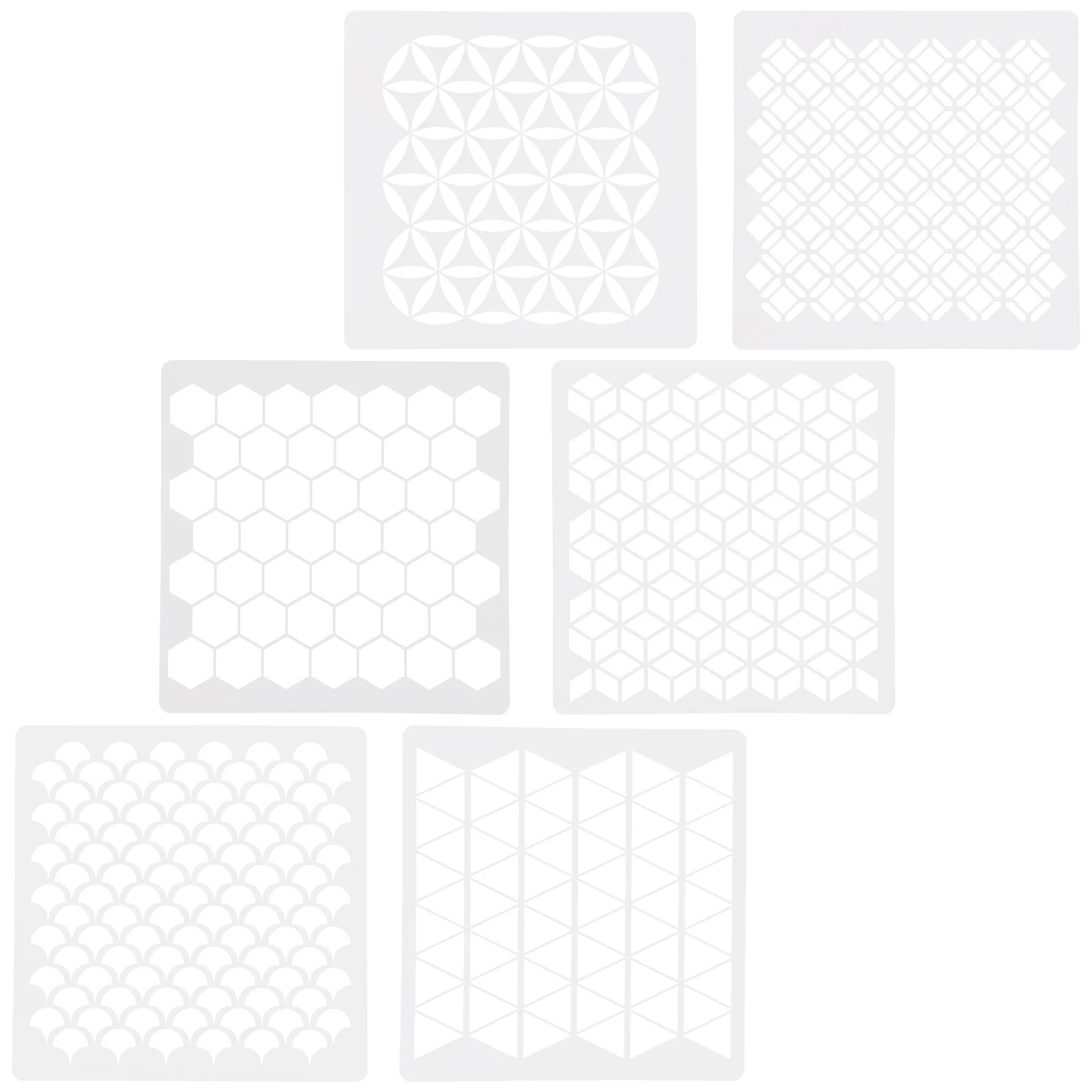 Wall Painting Template Flower Molds Paint Spraying Template Board White PET Painting Template Geometric 36 pcs flower stencil painting template basket drawing templates the pet stencils