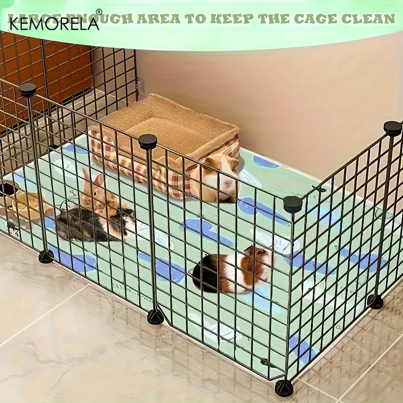2 pezzi di tappetini riutilizzabili per gabbie per animali domestici, resistenti all'usura e lavabili, con base in poliestere, adatti per piccoli animali come criceti e conigli. - immagine 4