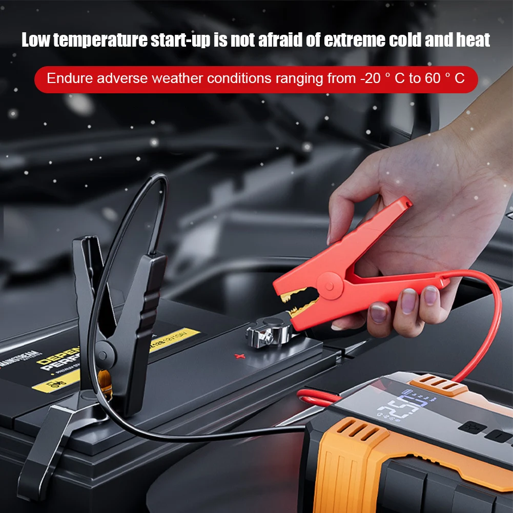 800A Car Jump Starter Power Bank 4 In 1 Air Compressor Tire Inflator 20000mAh Portable Battery Booster with LED Flashlight