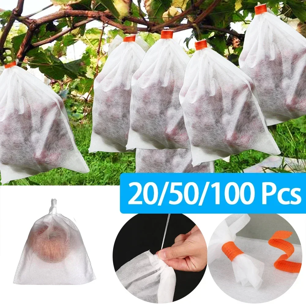 20/50/100Pcs Fruit Protection Bags Plant Grow Bags for Grapes Vegetable Apples