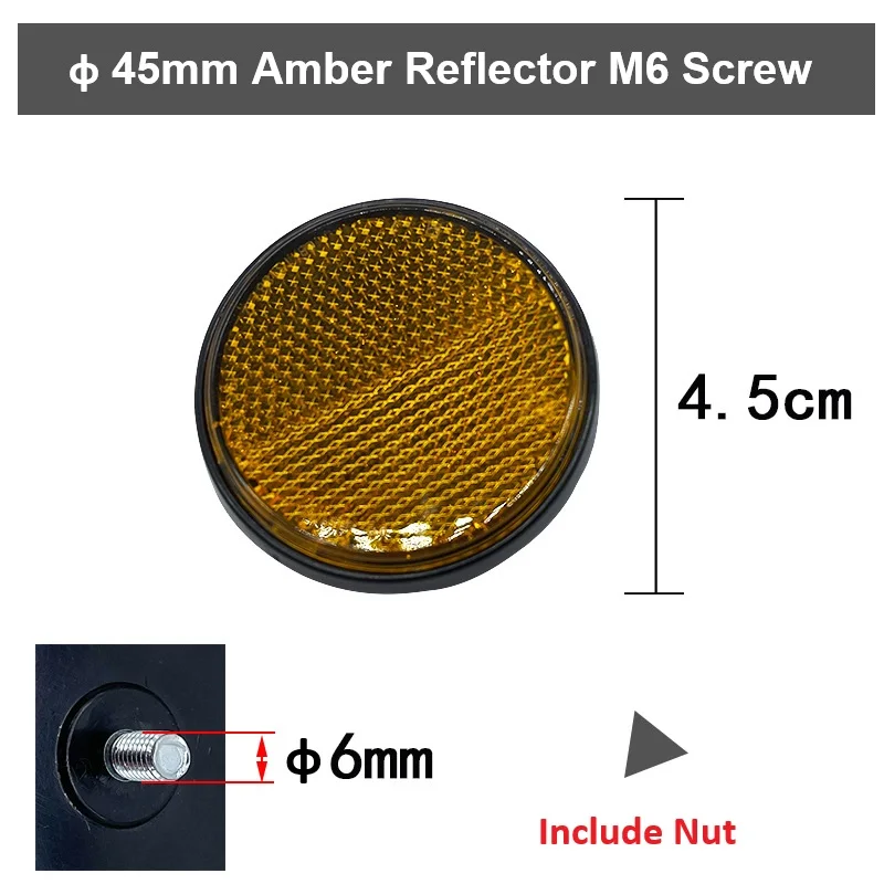 Riflettore per veicoli Parti di avvertimento riflettenti avvitate autoadesive Rettangolo ovale Rosso ambra per tosaerba per trattore moto