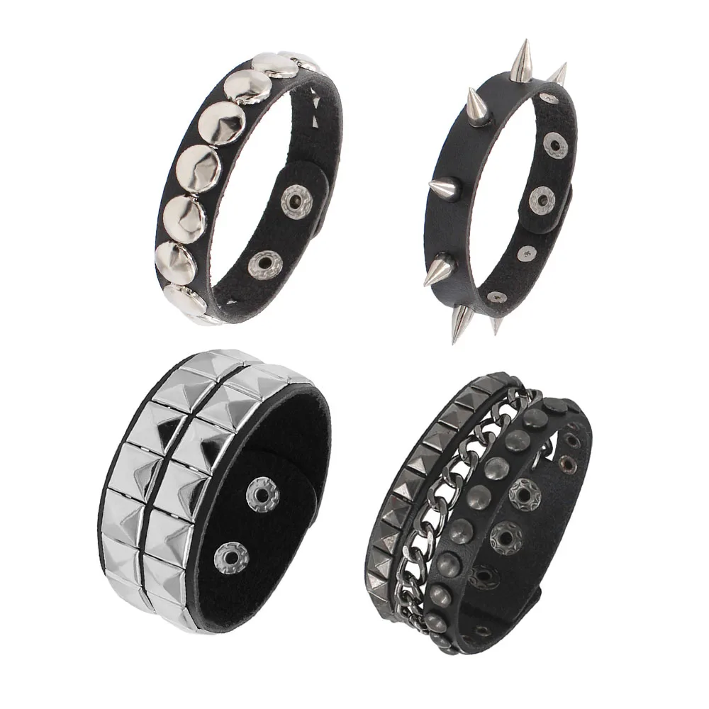 Manfnee Choker Punk Gotico Collana Pelle PU Girocollo Catena Cerchio Uomo Donna Regolabile Nero