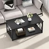 Coffee Table for Living Room, 39 inch Small Table with Storage Shelf, Modern Center Table 1