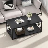Coffee Table for Living Room, 39 inch Small Table with Storage Shelf, Modern Center Table 1