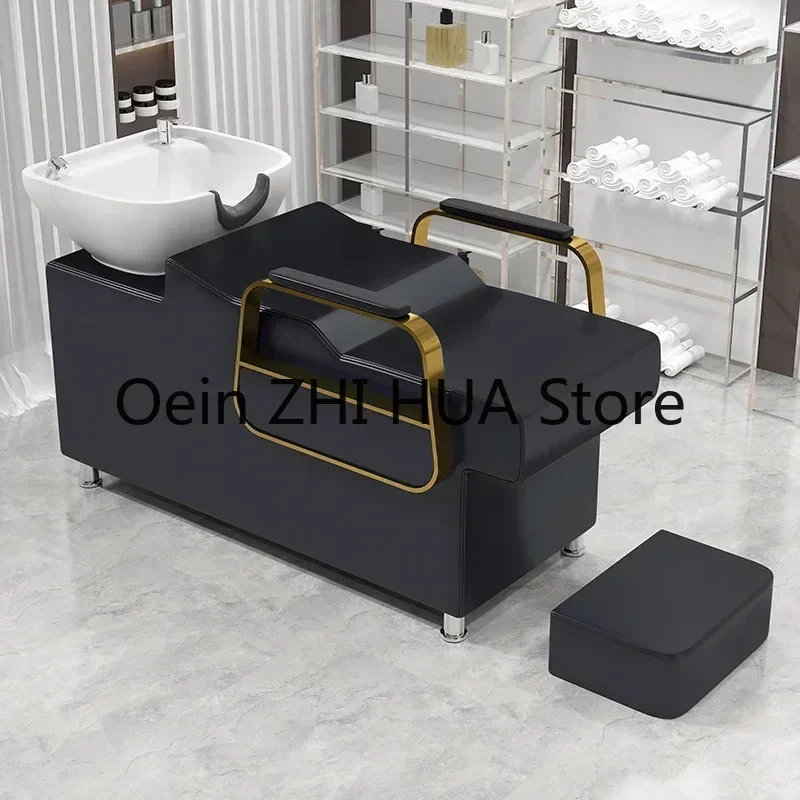 Hair Salon Comfort Shampoo Chair Ergonomics Adjust Dedicated Shampoo Chair Barber Shop Recliner Massageador Furniture QF50SC