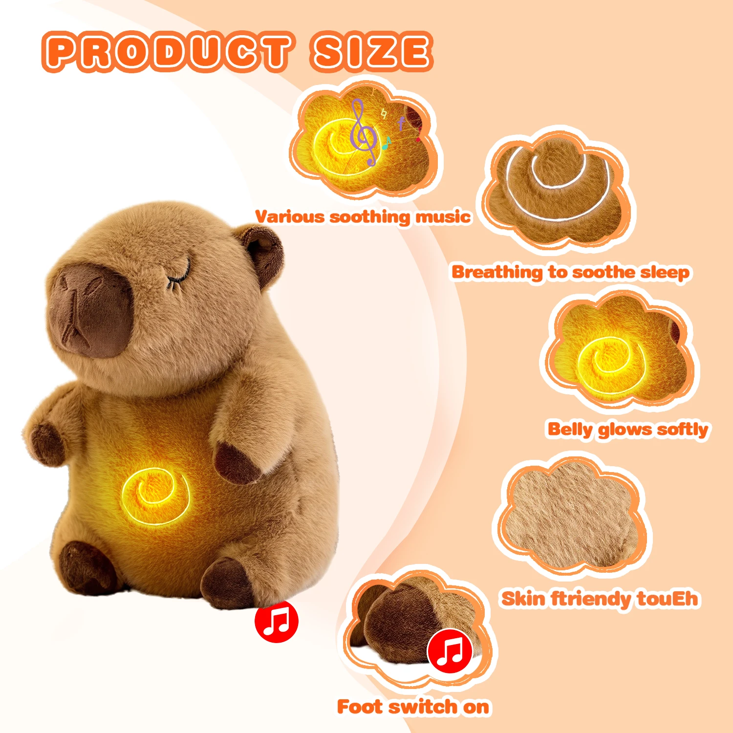 Breathing Capybara Plush Baby Toy 2