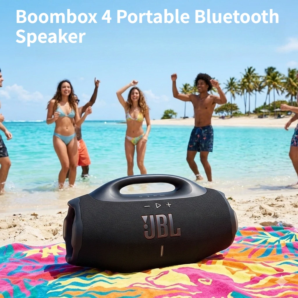 Boomsbox4 휴대용 블루투스 스피커 무선 서브우퍼 IP68 방수 딥 베이스 야외 파티 음악 플레이어 매우 긴 재생 시간