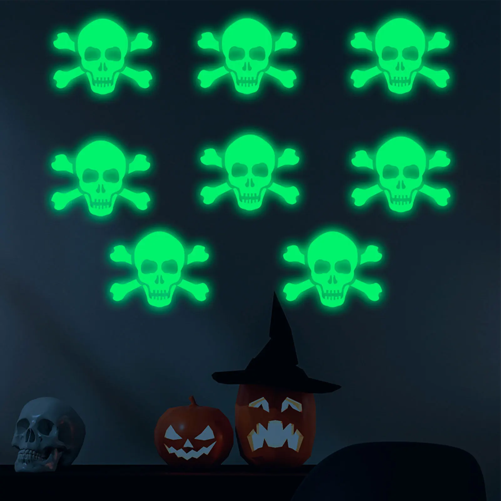 Halloween Luminous Wall Decals Glowing In The Dark Eyes Window Sticker For Halloween Decoration For Home Party Supplies