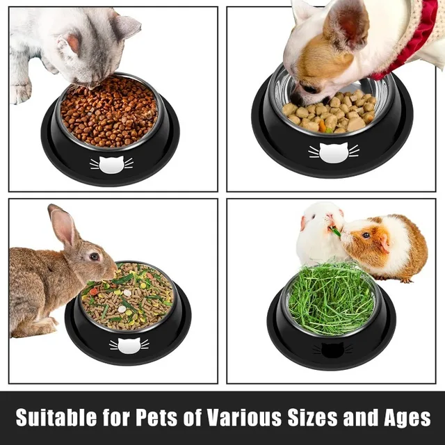 Cat Food Bowl Non Slip Stainless Steel Unbreakable Breakage Removable Rubber High Temperature Resistant Easy Clean Pet Supplies 5