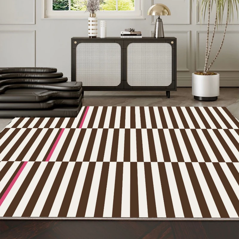 Light Luxury Black and White Striped Rug Modern Large Area Living Room Sofa Rugs Simple Bedroom Decor Carpet Home Room Carpets 4