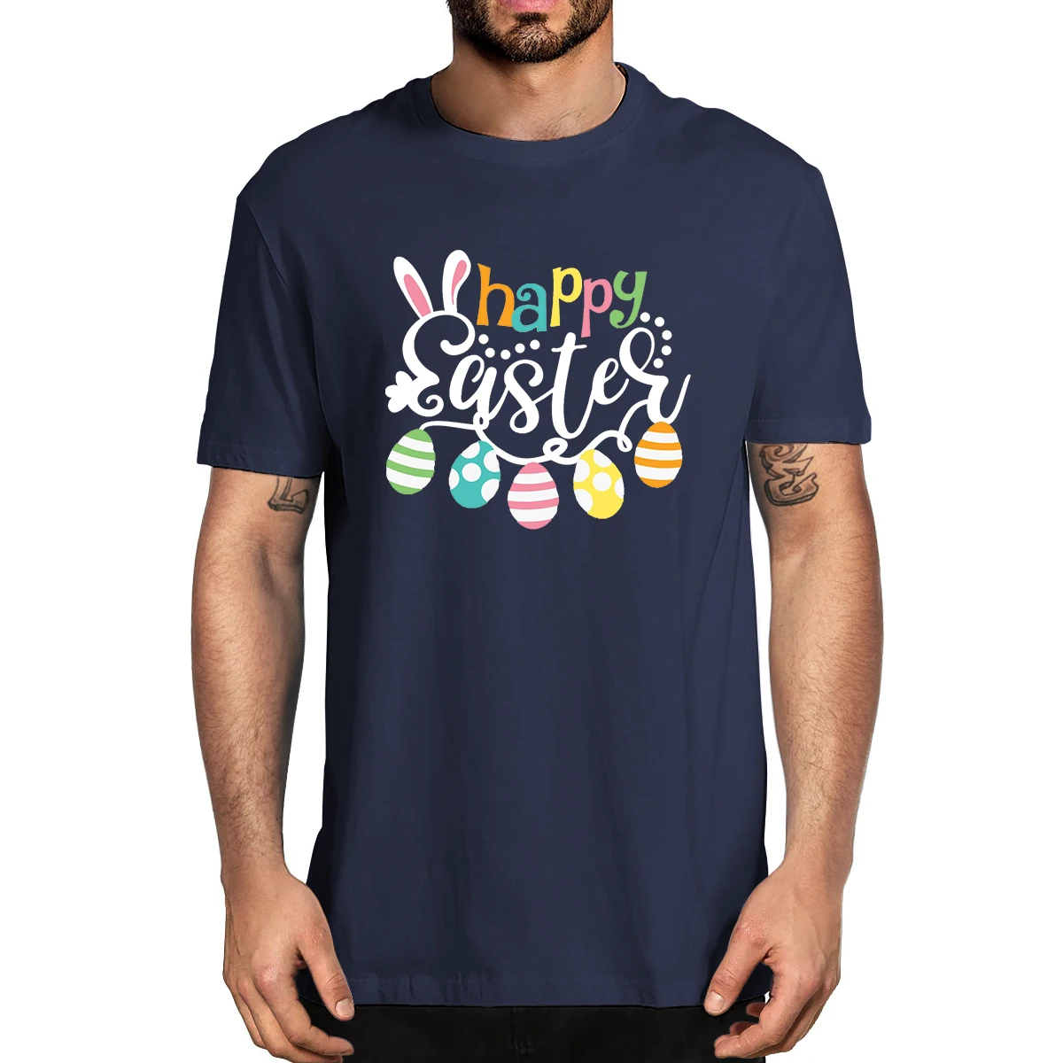 

100% Cotton Happy Easter Bunny Fashion Men's Novelty T-Shirt Women Casual Streetwear Harajuku Oversize Top Tee Gift EU Size Soft