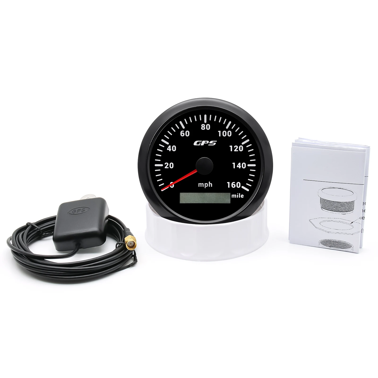 85 mm GPS-Tachometer, Kilometerzähler, 0–120 MPH, 160 MPH, 120 km/h, 200 km/h, mit 7-Farben-Hintergrundbeleuchtung für Auto, Boot, Motorrad, LKW, 12 V/24 V – Detail 32