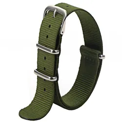 Universal Sport Waterproof Nylon Fabric Watch Strap - Adjustable and Durable Band for Men and Women with Installation Tool (Army green)
