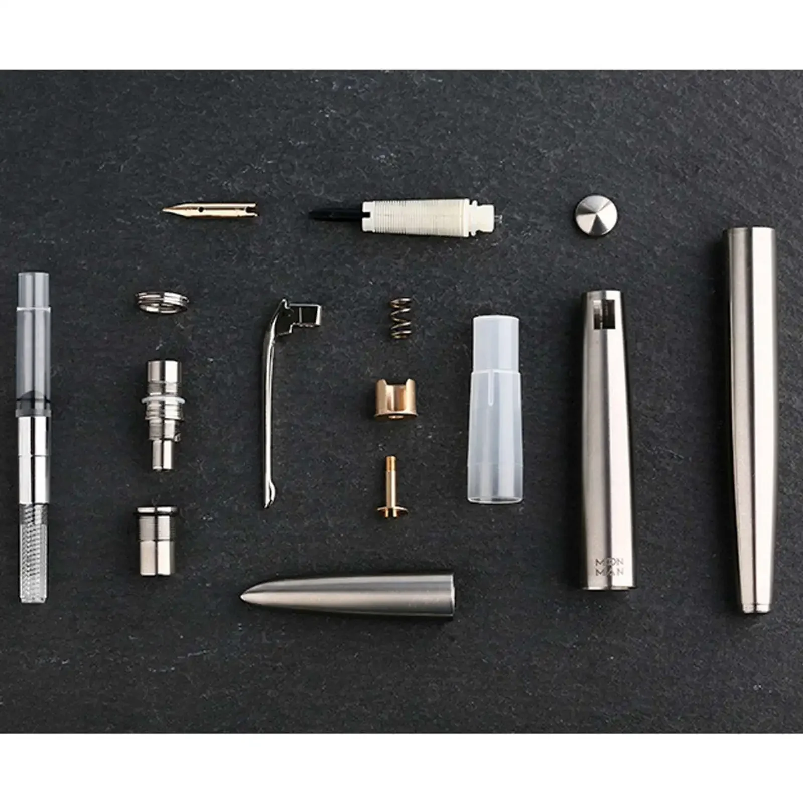 MOONMAN Ti200 Titanium Alloy Fountain Pen F 14K Gold 0.5mm nib with Converter Office Business Smooth Writing Ink Pen gift pens 6