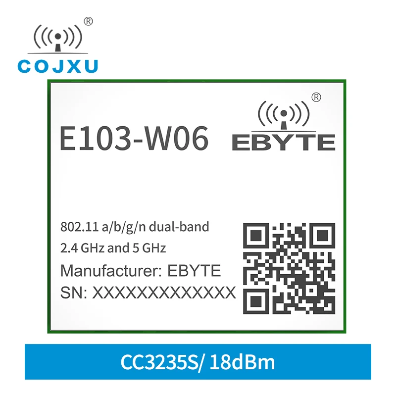 CC3235S 2.4G 5G Dual Frequency WIFI Module Cojxu E103-W06 Compatible With CC3235MODS CC3235MODSF IEEE802.11 a/b/g/n 18dBm esp32 s3 wifi bluetooth module cdebyte esp32 s3 wroom 1 2 4ghz esp32 dual core low power consumption pcb 20dbm 200m bluetooth me