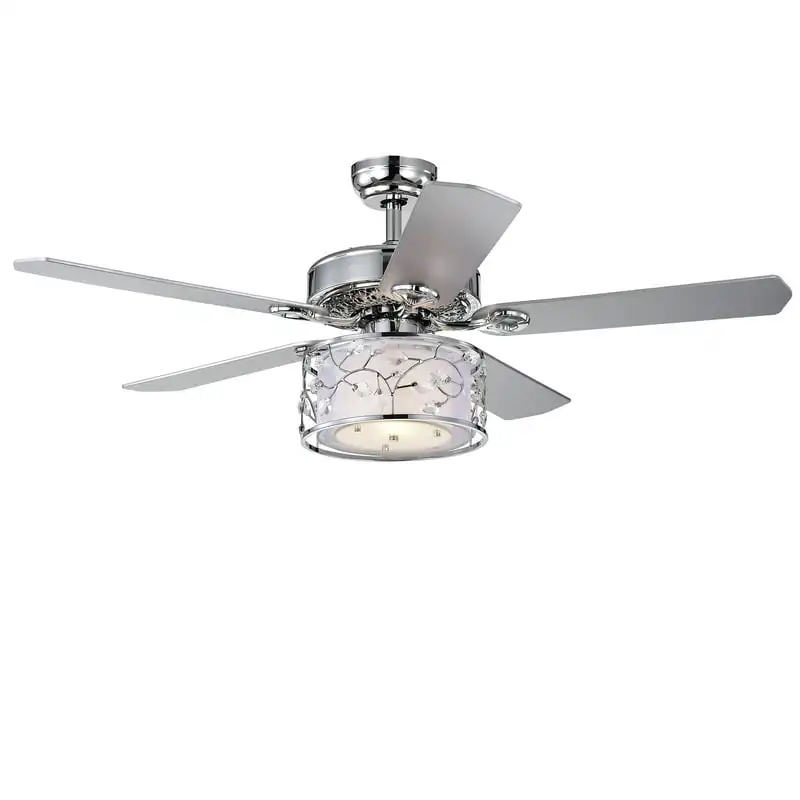 

52-inch 1-light Lighted Ceiling Fan with Multi-Layered Shade Remote Controlled Mini fan portable Folding fan Solar fan Air condi