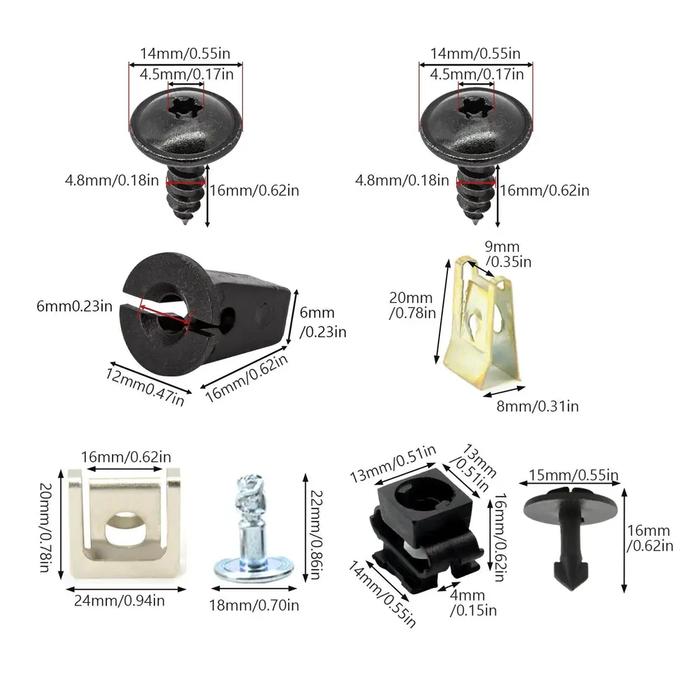 YONGYAO 10 Stks Wiel Boog Inner Liner Splash Guard Torx Schroeven Zelf Tapping Voor Vw Audi