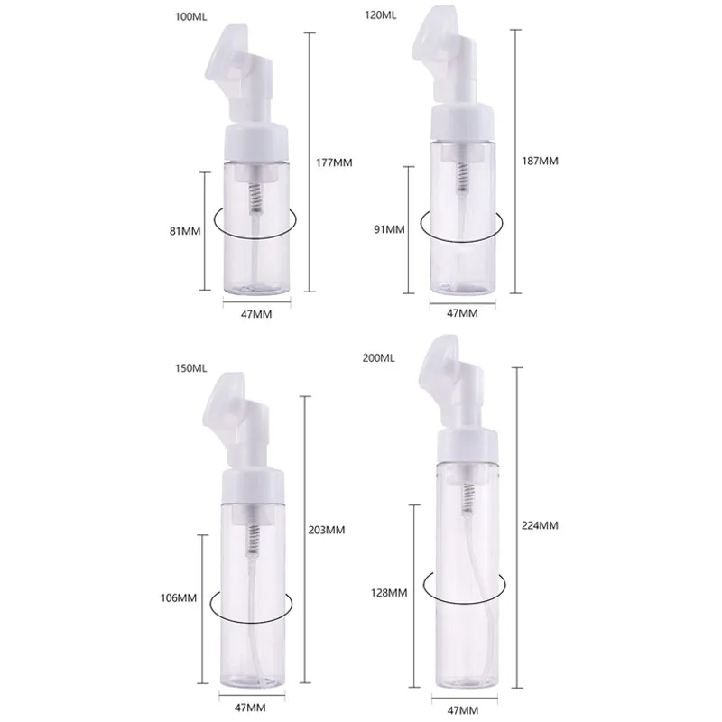 Portable Silicone Brush Foaming Facial Cleanser Bottle
