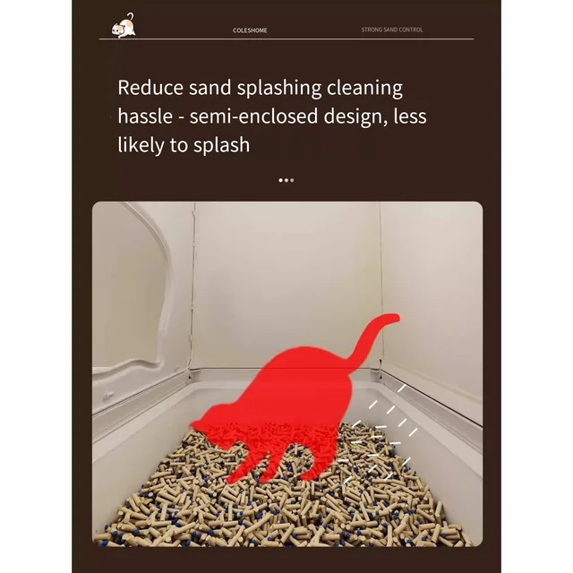 Cat litter box Sand-proof corridor-style pan Extra-large sand-proof enclosed pet toilet Dust-proof and durable assembled toilet 4