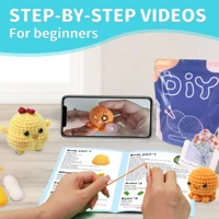 Animal sery Crochet Kit for Beginners Crochet Starter SET ,DIY Crochet Kit For Beginners,Crocheting Knitting Kit Step-by-Step 4