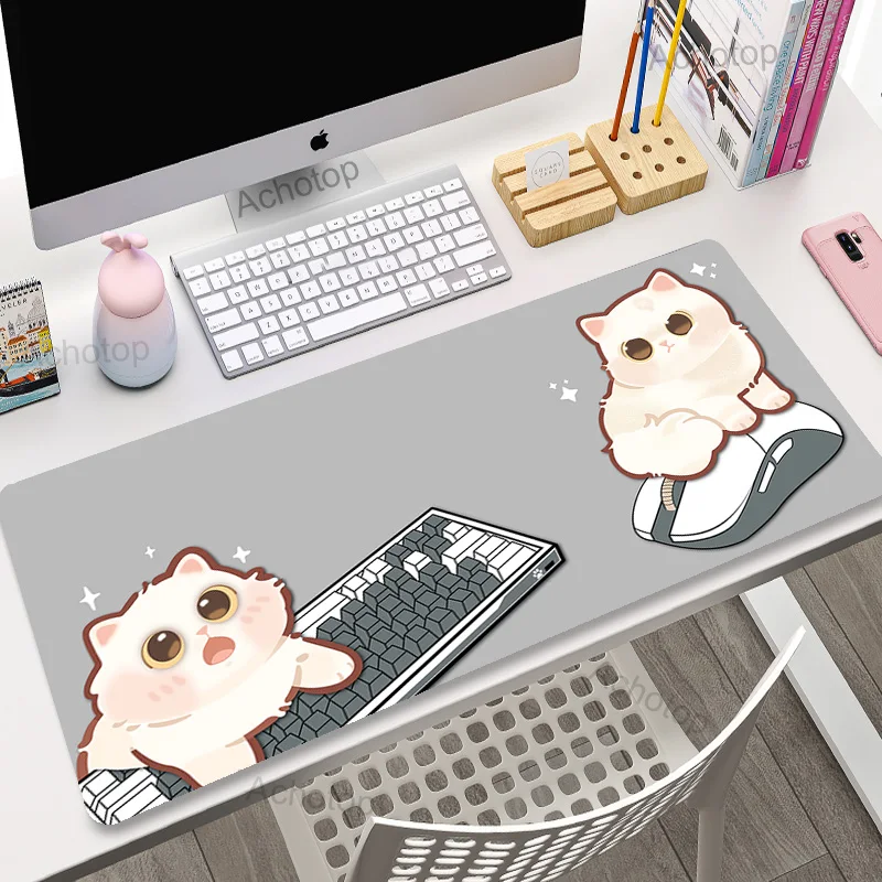 Alfombrilla de ratón con diseño de gato japonés, alfombrilla de ratón grande para jugador de escritorio, accesorios para juegos de ordenador, alfombra artística de 900x400, alfombrillas de juego, alfo