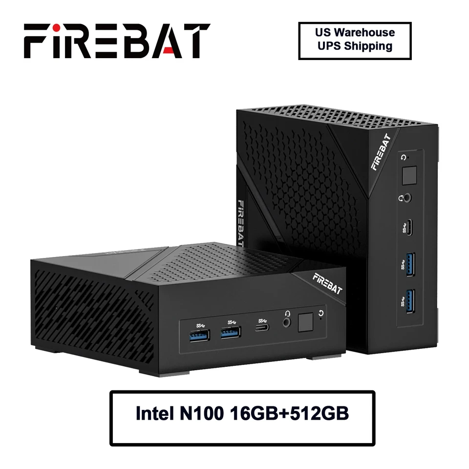 Firebat-ポータブルデスクトップコンピューター,MINI-PC, Intel n100