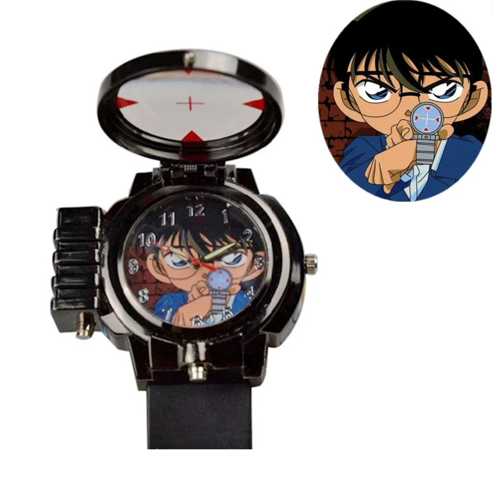 Anime-Themed Detective Conan Quartz Watch with Action Figure and Lighting Feature