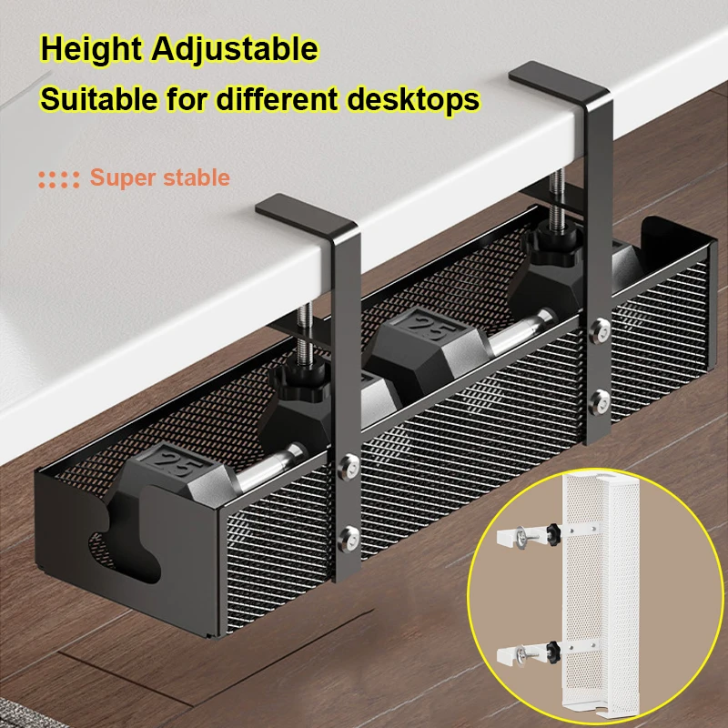 cable organizer desk organizer storage organizer Undertable Storage Rack Metal Cable Tray Adjustable Computer Desk Wire Organizer without Perforated Home Storage Accessories