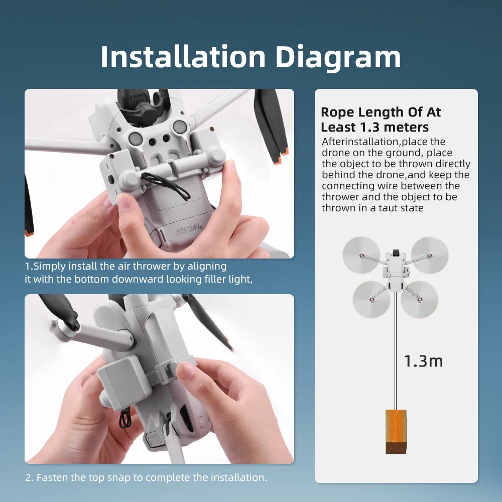 Système de largage pour drone 100g avec télécommande, charge Type-C
