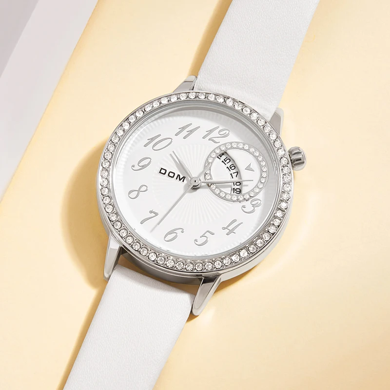 DOM Ladies Small Dial Watch Simple Fashion Women's Watch Thin belt quartz women's waterproof watch clock