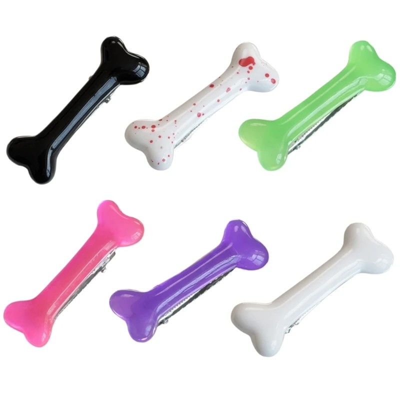 Cartoon Bone Hair Clips Acrylic Dog Bone Hair Clips Brooch Hair Clamps