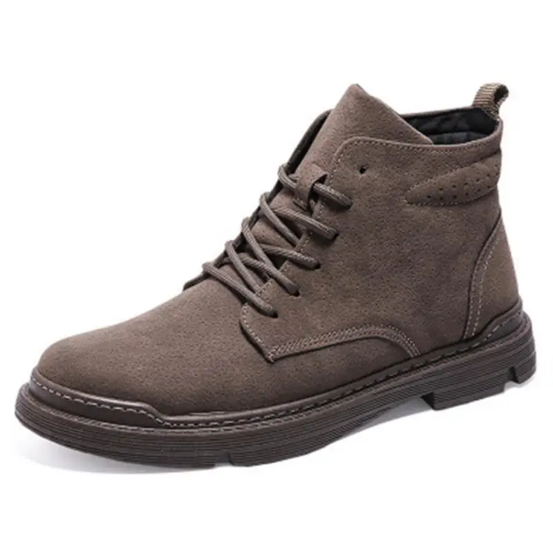 Men's Spring and Autumn High top men's shoes work clothes boots Fashionable breathable wear-resistant men's boots traf