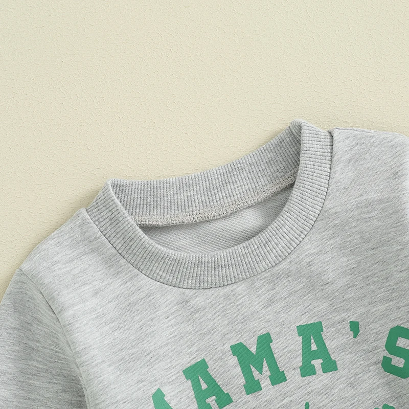 FOCUSNORM 0-3Y Infant Baby Boys Girls Sweatshirt T Shirts Long Sleeve Round Neck Letter Clover Print Pullover Tops