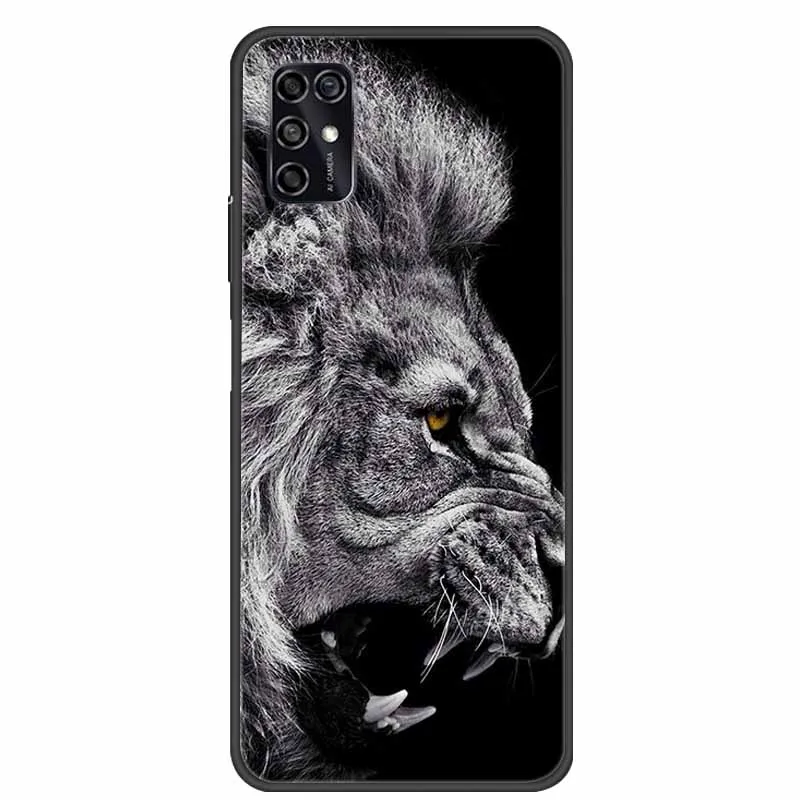 Black Silicon TPU Soft Phone Cover with Cartoon Design