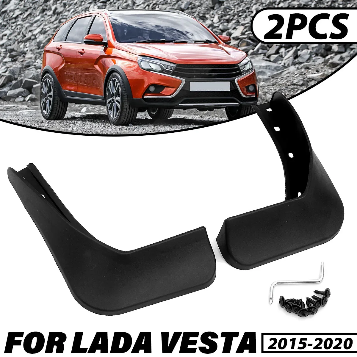 

2pcs Mud Flaps Rear Splash Guard Fender Mudguards For Lada Vesta 2015 2016 2017 2018 2019 2020 Auto Accessories