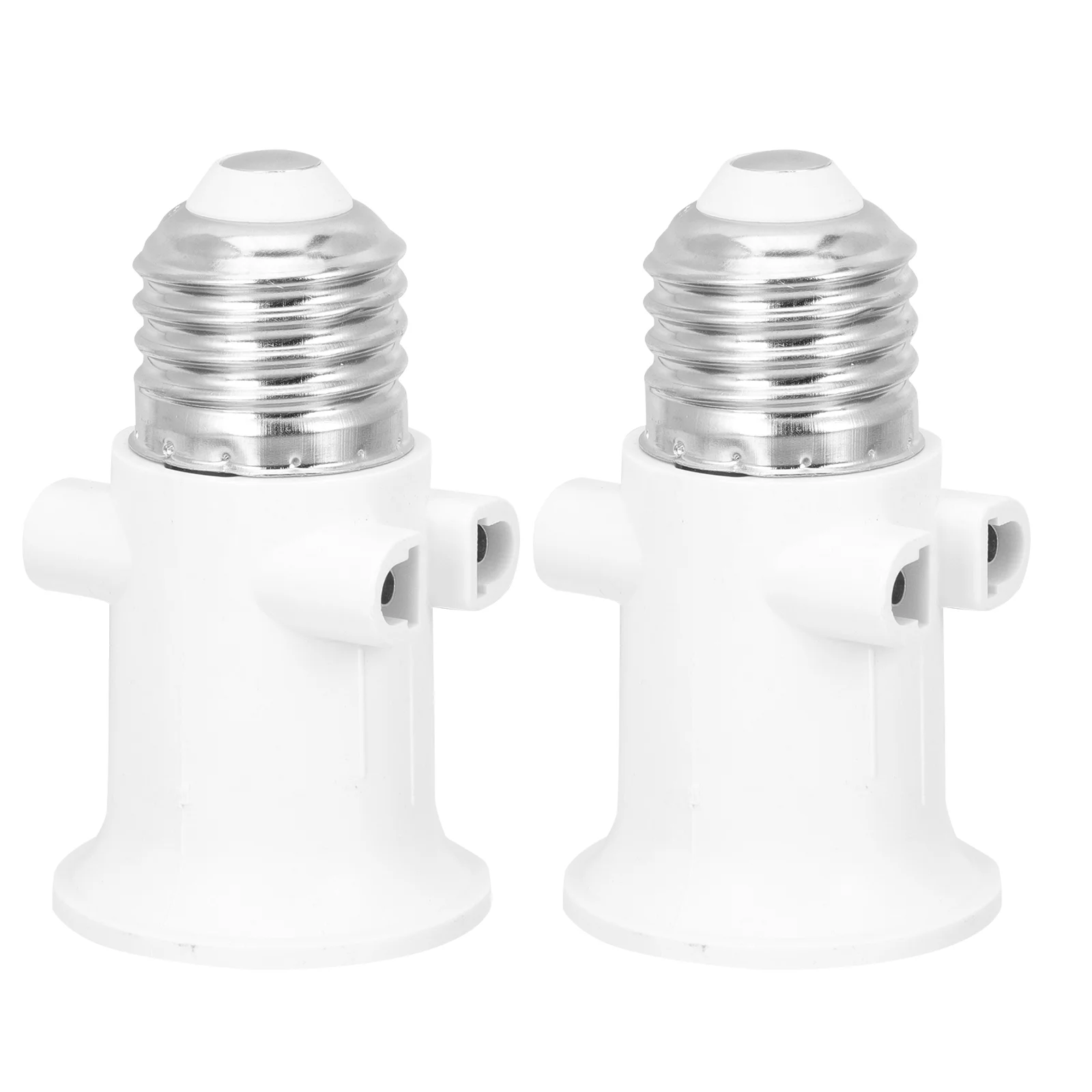 

2 Pcs Light Bulb Socket Outlet Plug Converter to Splitter Lamp Holder E27 White