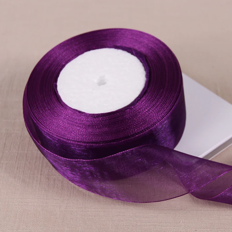 12mm 15mm 20mm 25mm 40mm 50mm Organza Ribbons DIY Crafts Fabric Christmas Wedding Birthday Party Decor