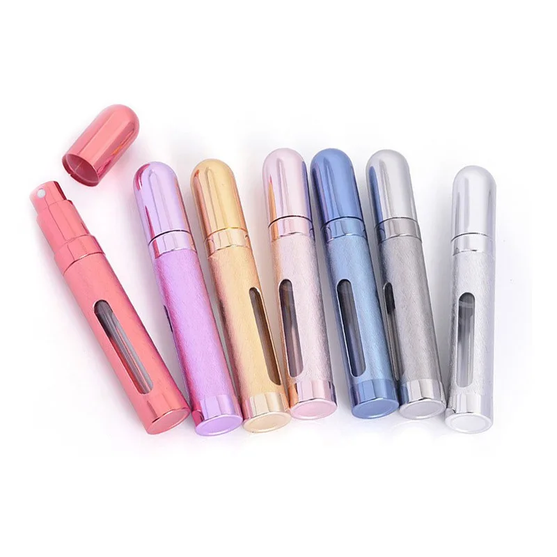 

6Pcs/Lot 12ml Aluminum Overlapping Curve Perfume Separate Spray Bottle Cosmetics Travel Liquid Mist Fall