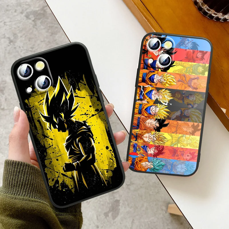 Capa De Celular Moda Anime Desenho Animado Bola De Dragão Escuro Super  Vegeta Goku iPhone 14 13 12 11 Pro MAX 14Plus 7 8 Plus X XR XS - Corre Que  Ta Baratinho